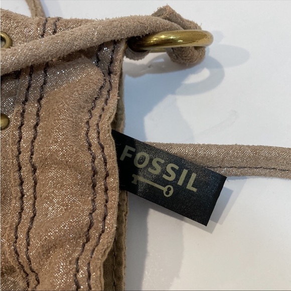 Fossil Glittery Cream Boho Studded Crossbody Bag - Picture 4 of 10